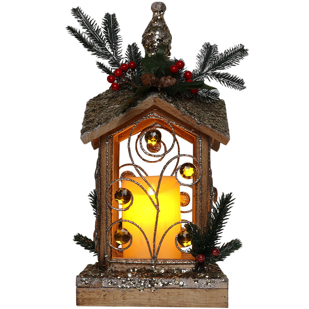 Single Jewelled Wooden LED Candle Light Decoration in Assorted styles Image 2