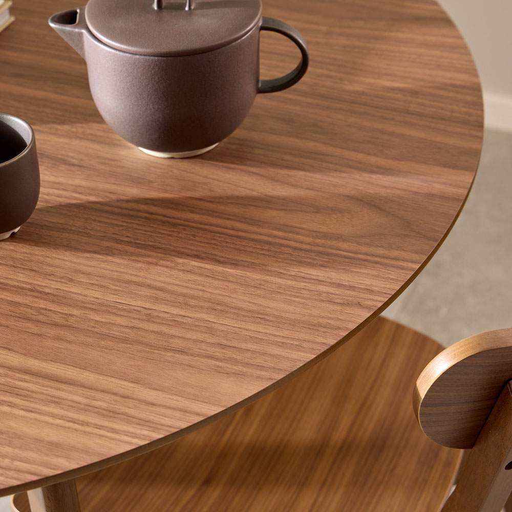 Florence Roxby 4 Seater Round Dining Table Walnut Image 4