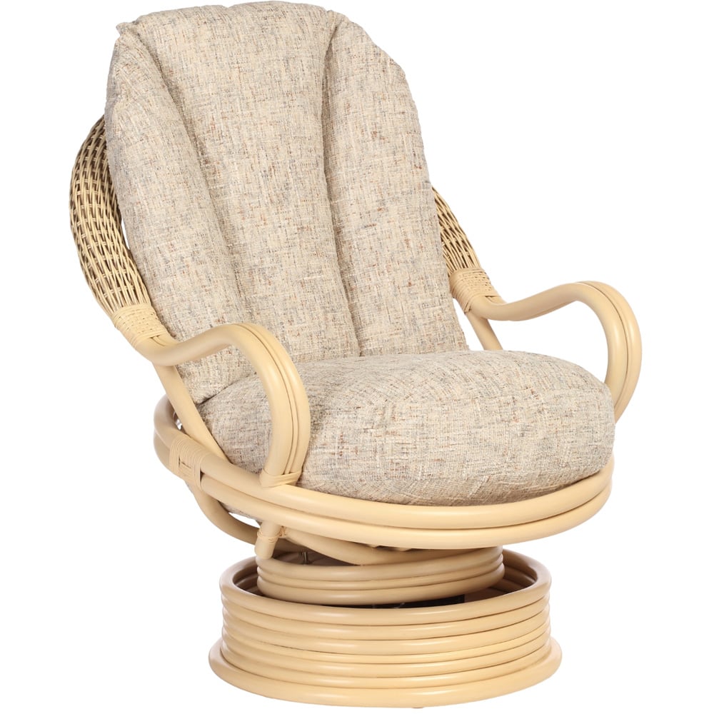 Desser Furniture Burford Natural Rattan and Farrow Swivel Rocker Chair Image 2