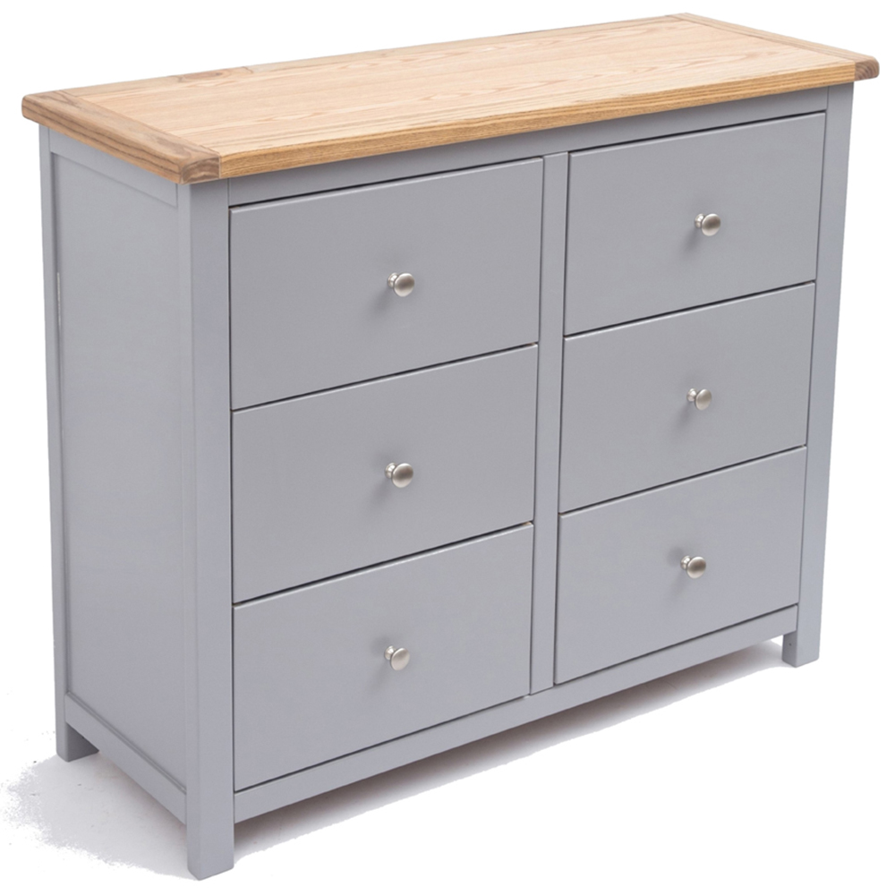Cabinet Bits Mirano 6 Drawer Grey Chrome Knob Chest of Drawers Image 4