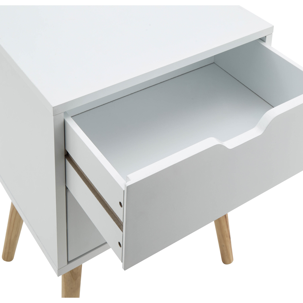 GFW Nyborg 2 Drawer White Bedside Table Image 5