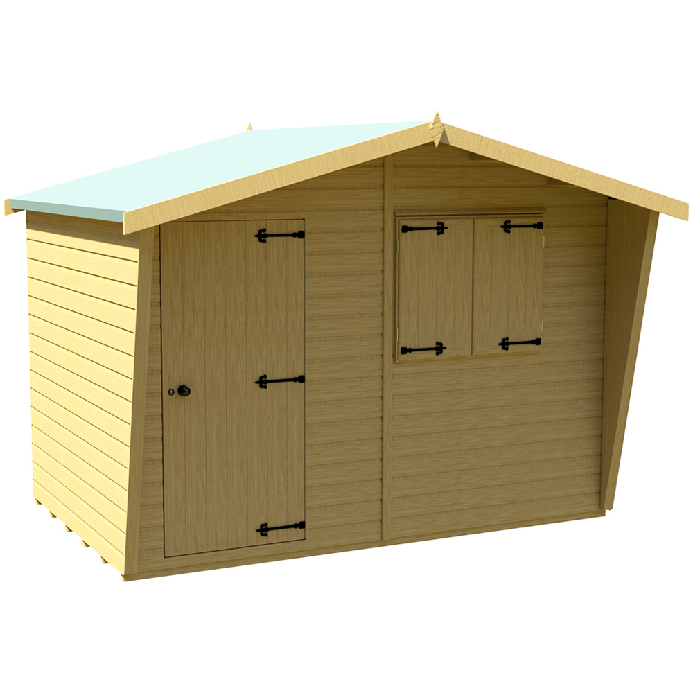 Shire 10 x 6ft Shiplap Style D Security Cabin Apex Garden Shed Image 1