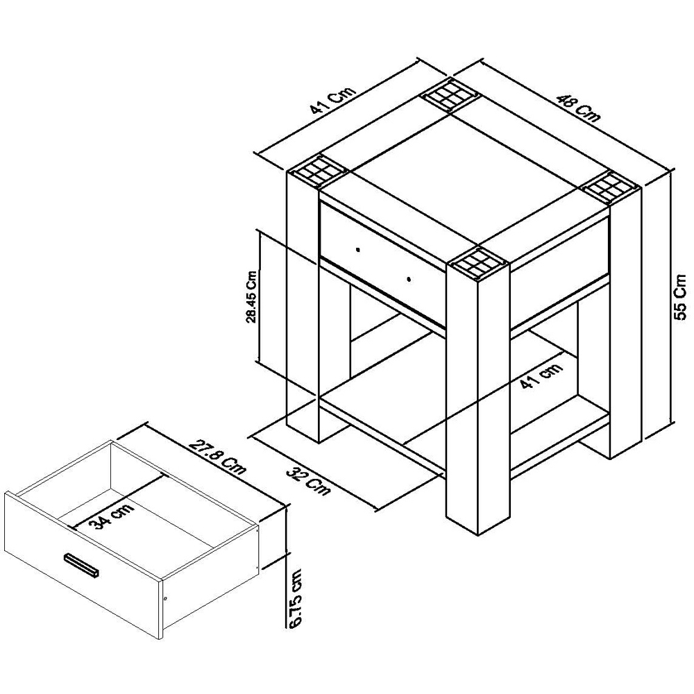 Bentley Designs Turin Single Drawer Single Shelf Light Oak Lamp Table Image 5