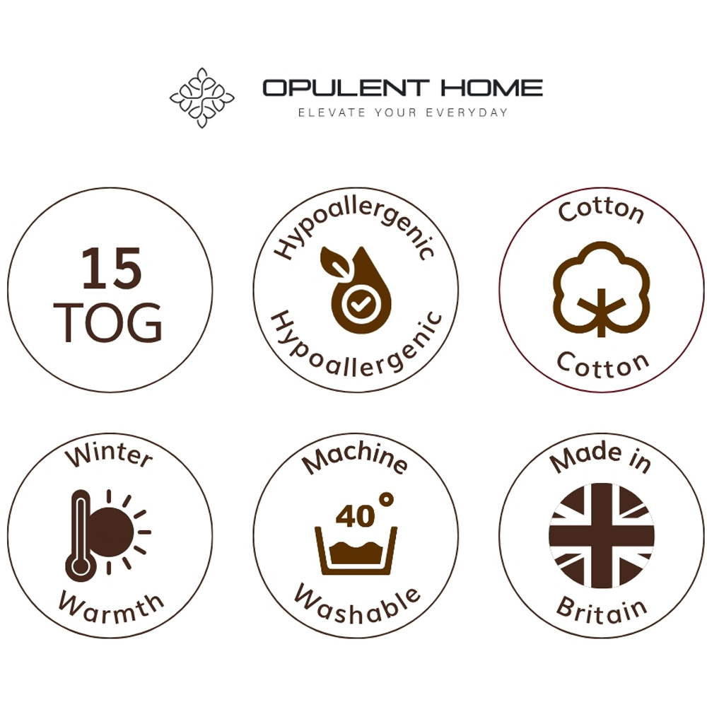Opulent Home Super King Size White Extra Warm Winter Cotton Duvet 15 Tog Image 9