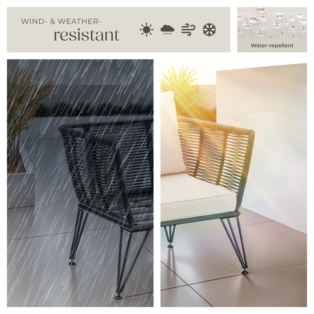 tectake Valeiras Set of 4 Woven Rope Design Accent Chair Image 7