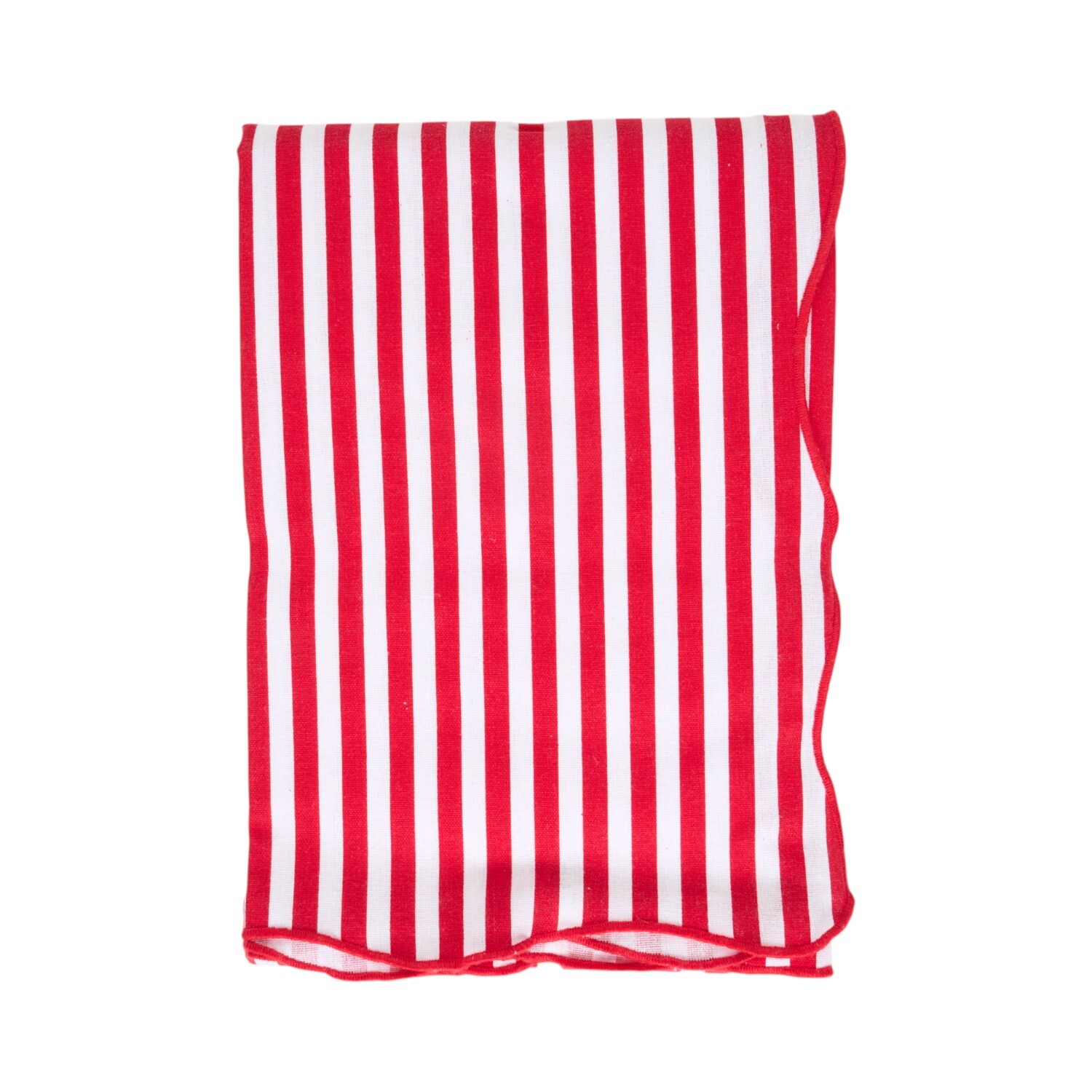 Stripe Scallop Edge Tablecloth Red Image 2