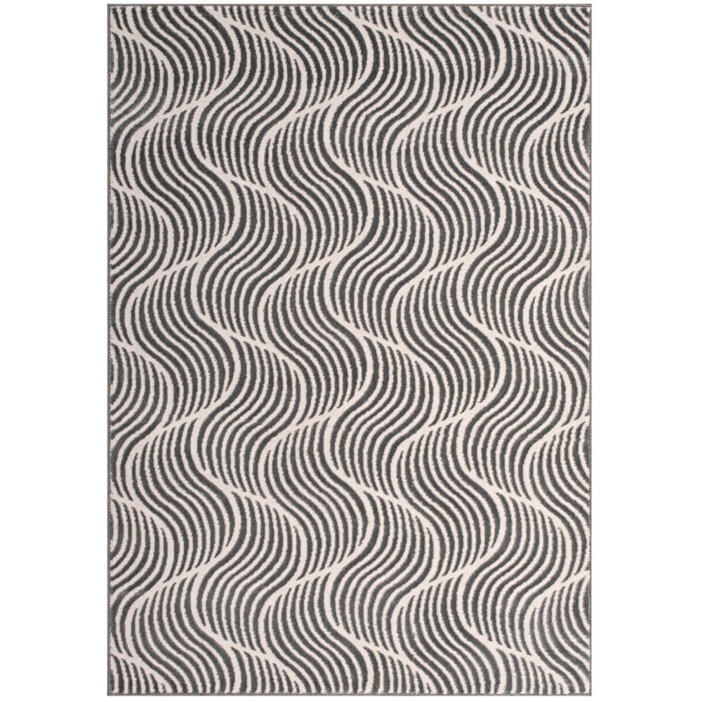 Boutique Swirl Rug Black and Cream 170cm Image 1