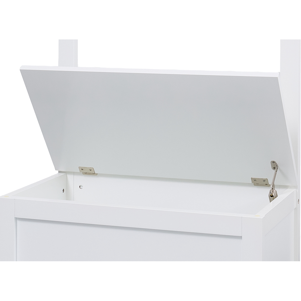 Noa and Nani Karlstad Single Door White Shoe Storage Bench and Coat Hook Image 5