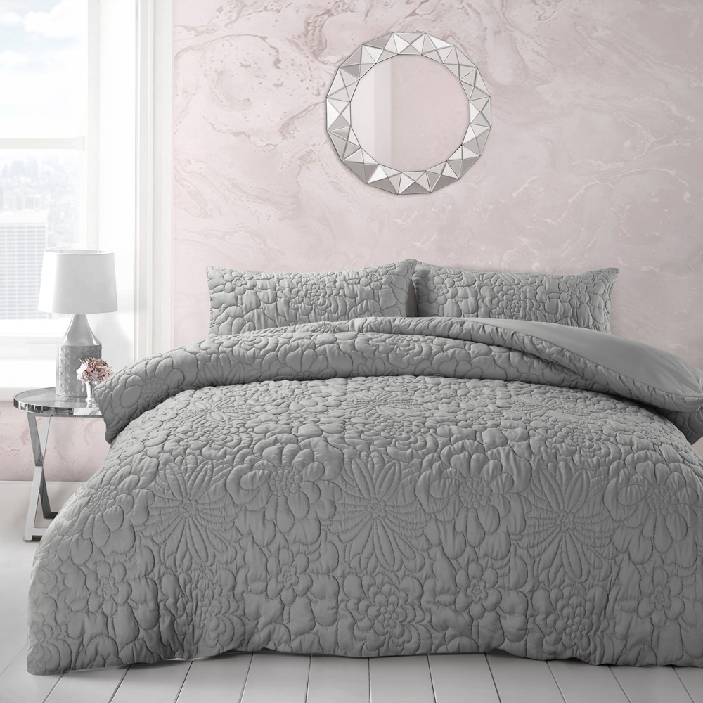 Velosso Alini Single Grey Quilted Duvet Set Image