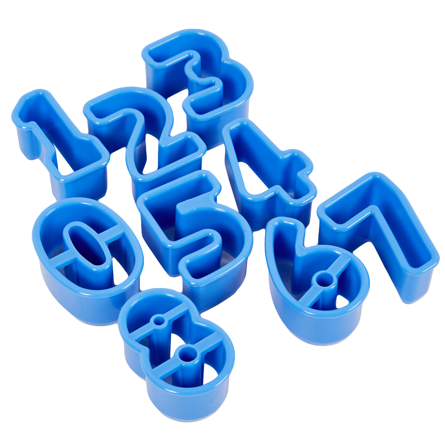 Set of 9 Plastic Number Cutters - Light Blue Image 3
