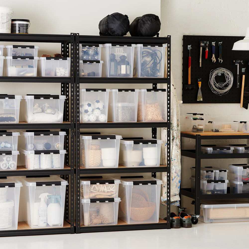 SmartStore Clear Plastic Storage Box with Clip Lock Lid 52L 5 Pack Image 6