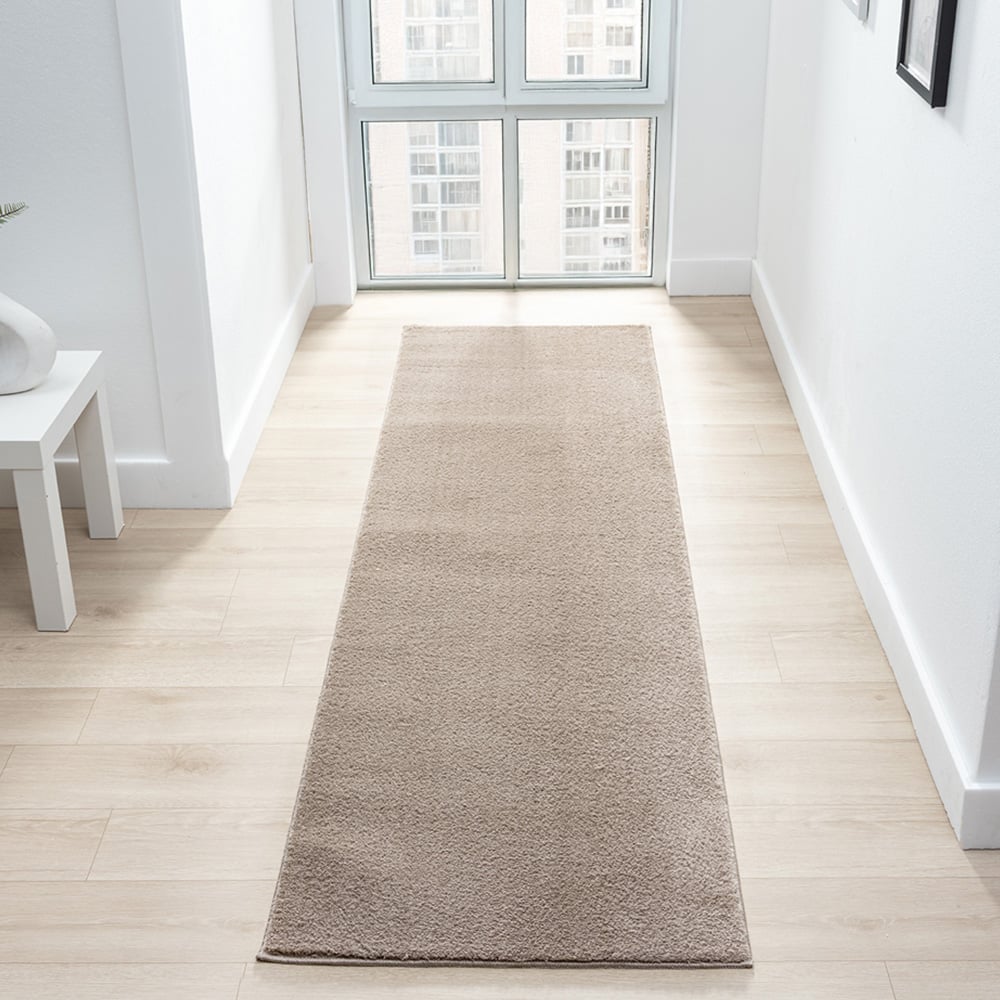 Desire Rugs Comfy Dark Beige Anti Slip Felt Backing Rug 60 x 200cm Image 2
