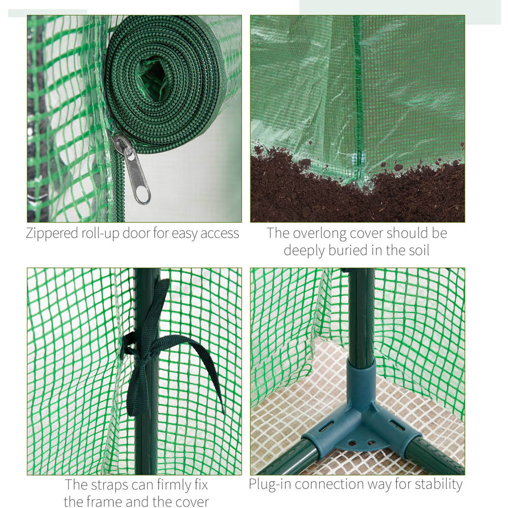Outsunny Green Plastic 3.2 x 1.6ft Outdoor Mini Greenhouse Image 5