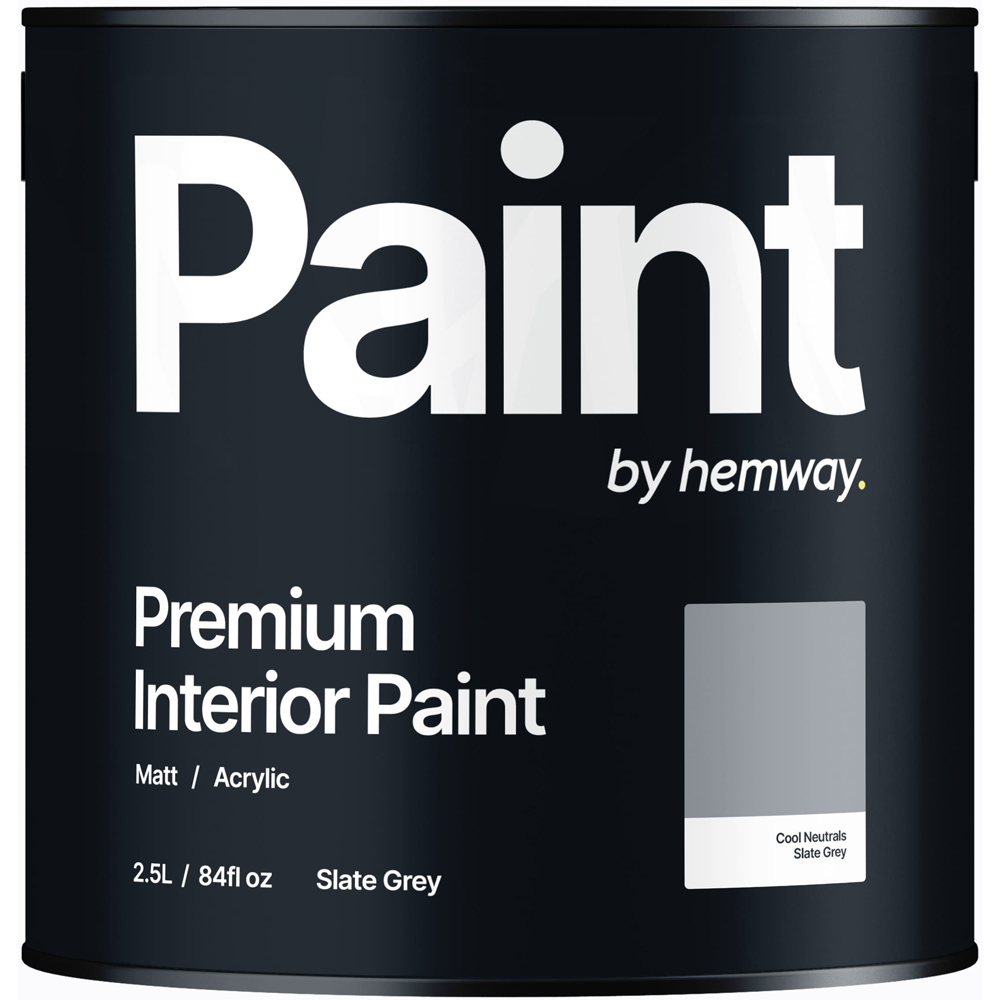 Hemway Slate Grey Interior Matt Acrylic Emulsion Paint 2.5L Image 2