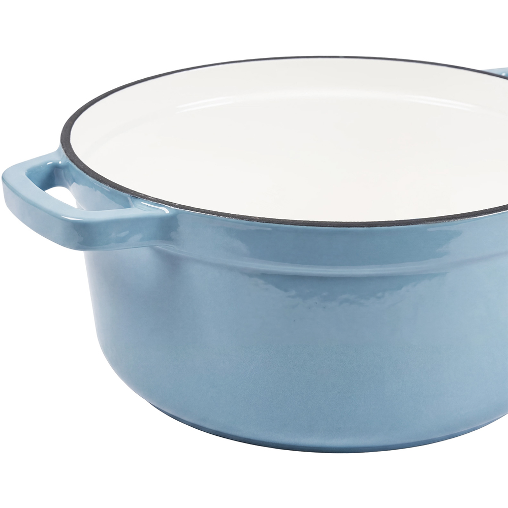 Living and Home Light Blue Enamelled Cast Iron Dutch Oven Pot 5L Image 4