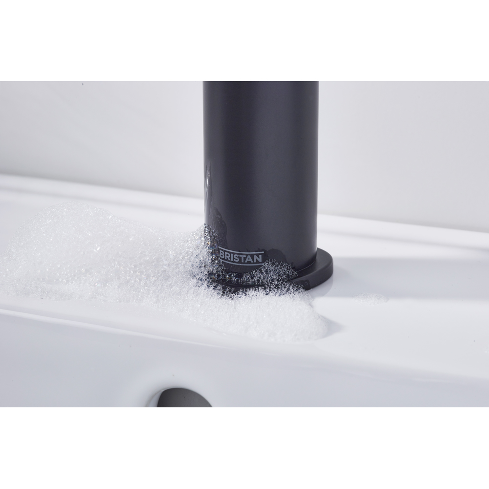 Bristan Liso Matt Black Basin Mixer with Clicker Waste Image 4
