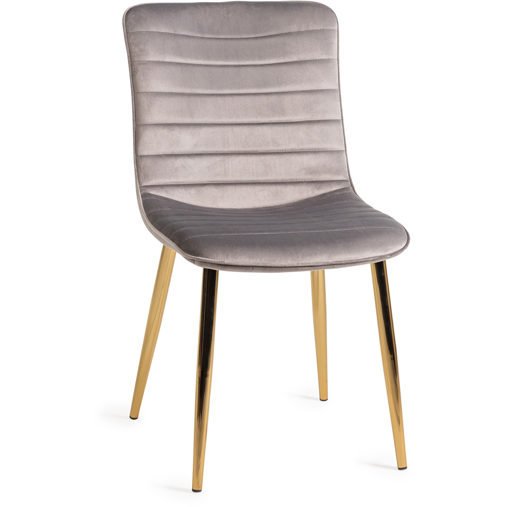Bentley Designs Rothko Set of 2 Grey Velvet Dining Chair Image 2