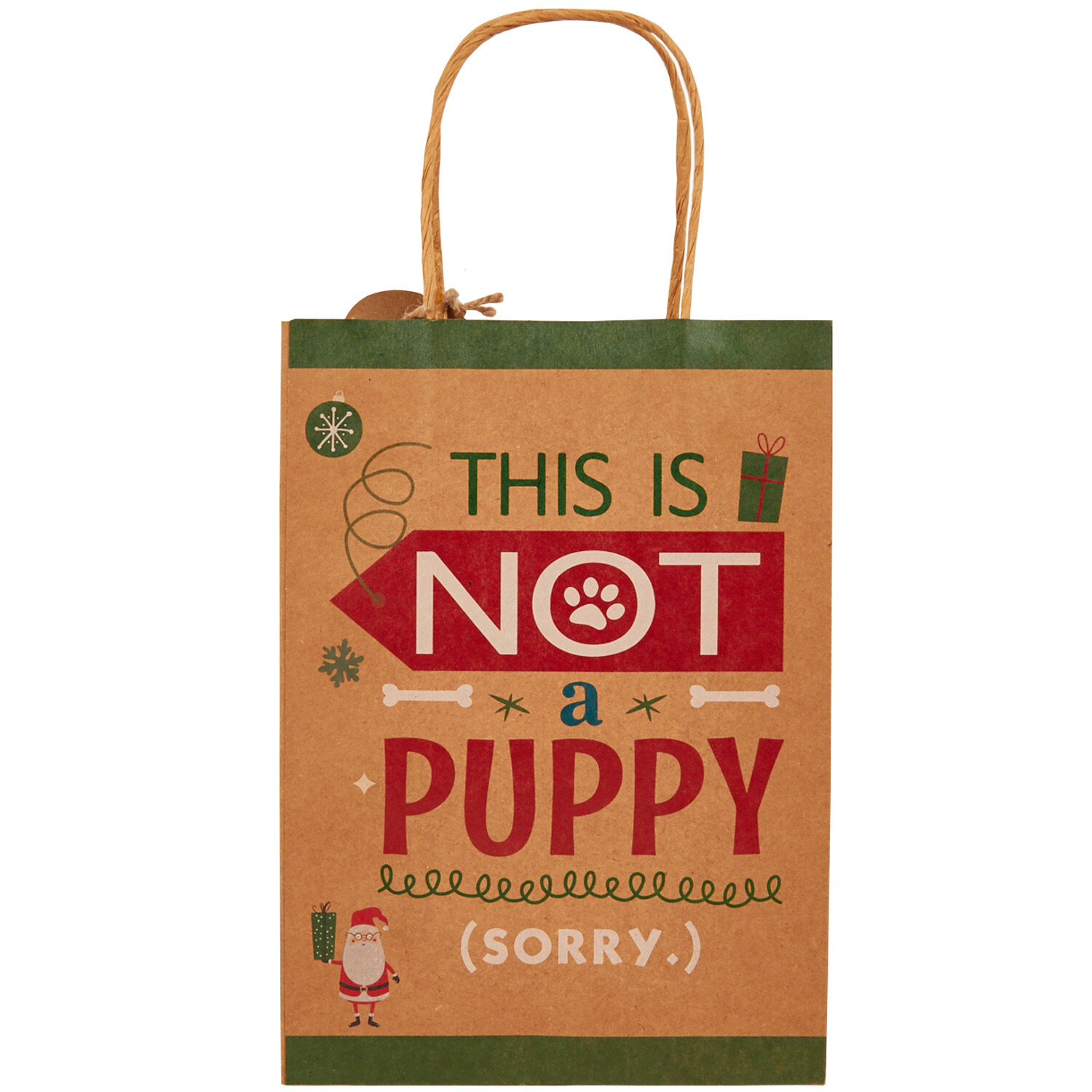 Fun Christmas Paper Gift Bag - Brown Image 5