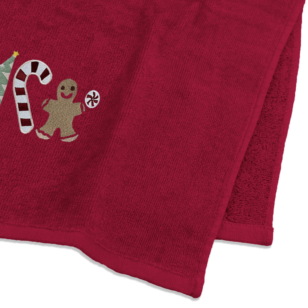 Noel Square Sweet Shop Red Hand Towel 2 Pack Image 4