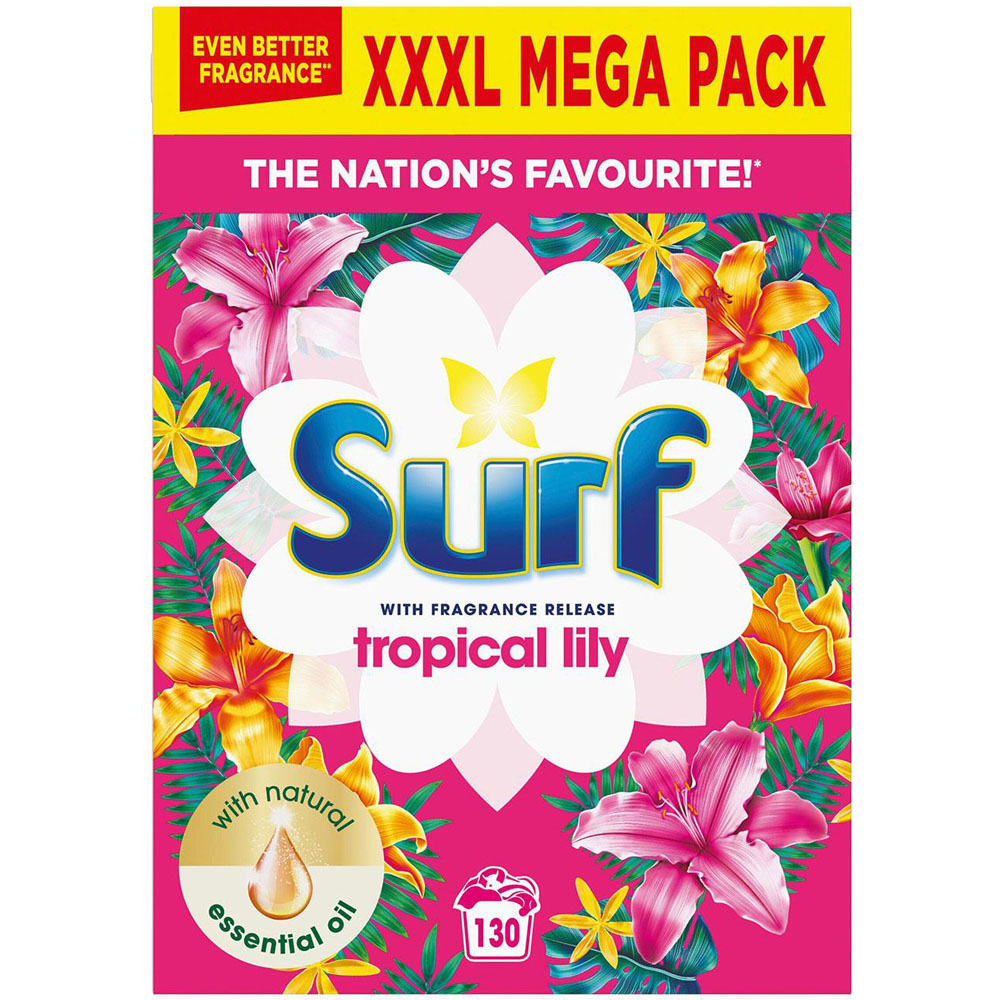 Surf Tropical Lily Laundry Powder with Comfort Blue Skies Fabric Conditioner Image 3