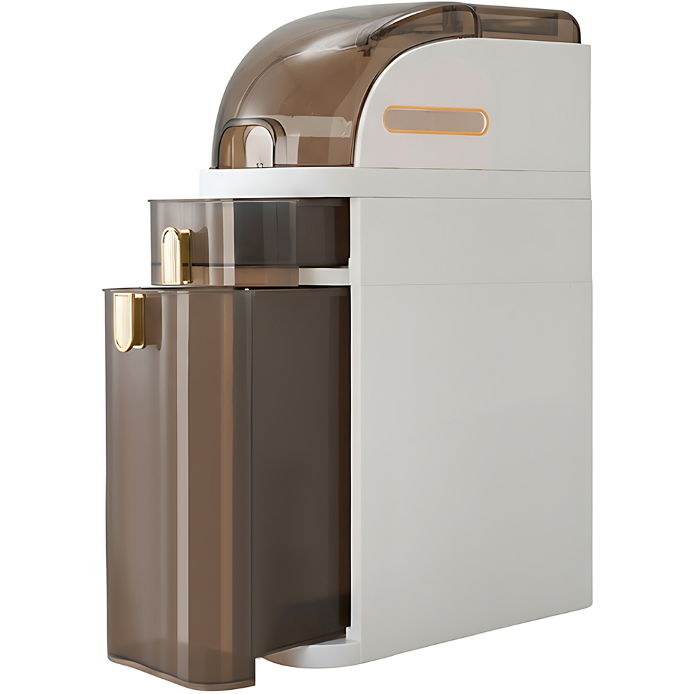 Living and Home Ivory White and Tea Brown Plastic Bathroom Storage Cabinet Image 5