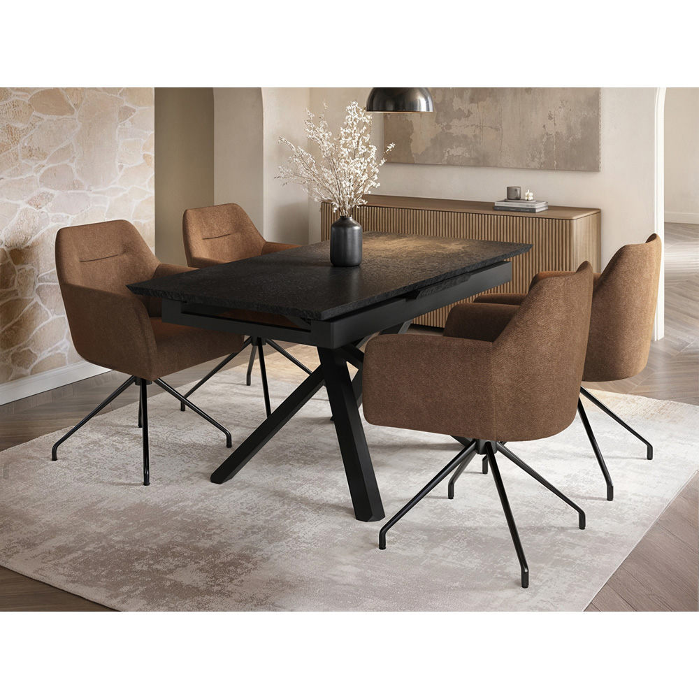 SOLACE+CO Isla Set of 2 Brown Swivel Dining Chair Image 7