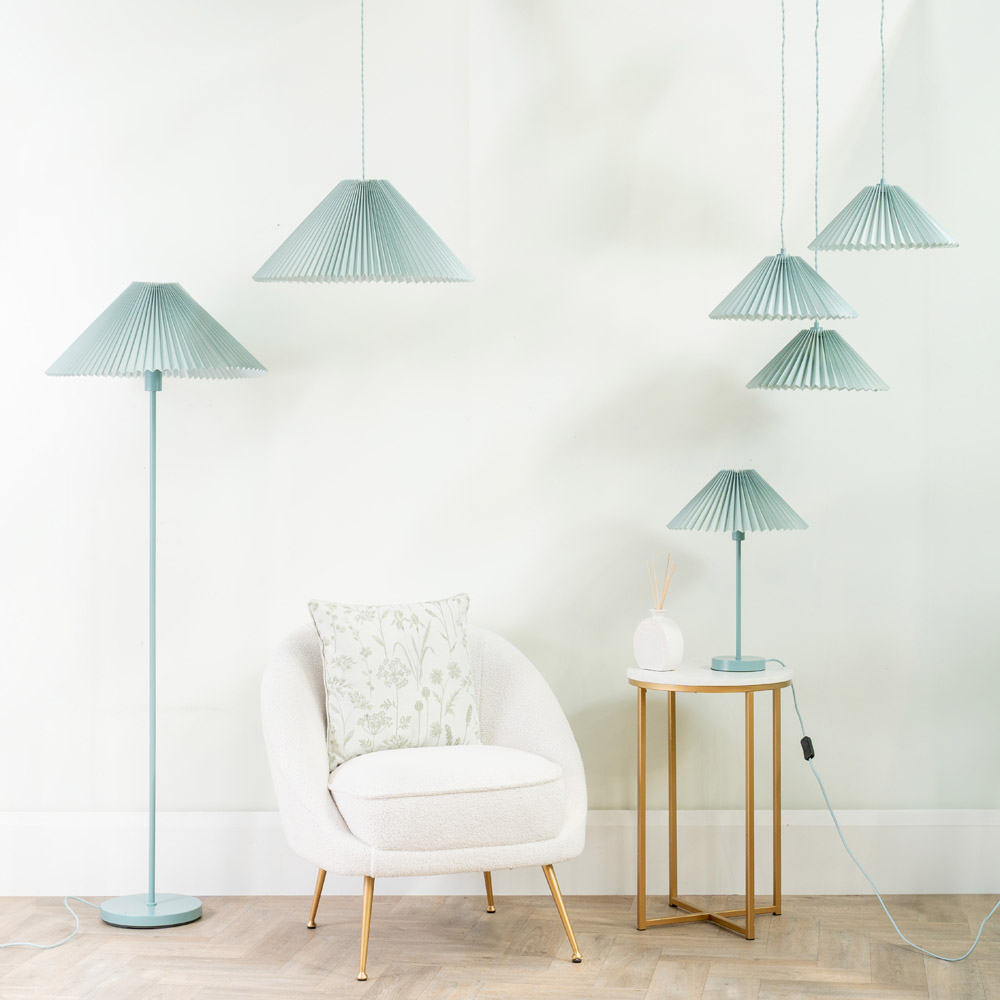 ValueLights Akira Blue Pleated Shade LED Table Lamp Image 7