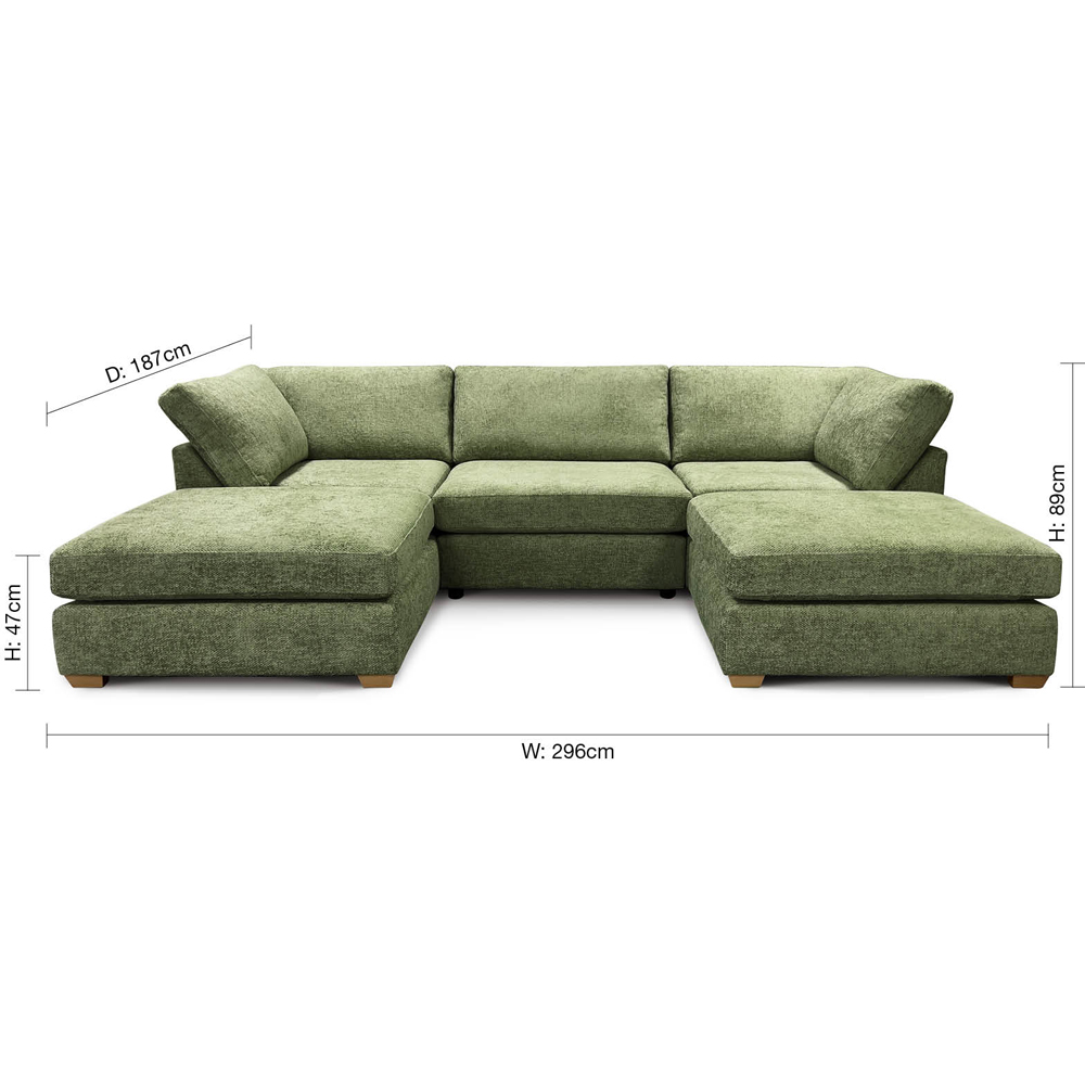Carina Enzo 5 Seater Olive U-Shape Sofa Image 9
