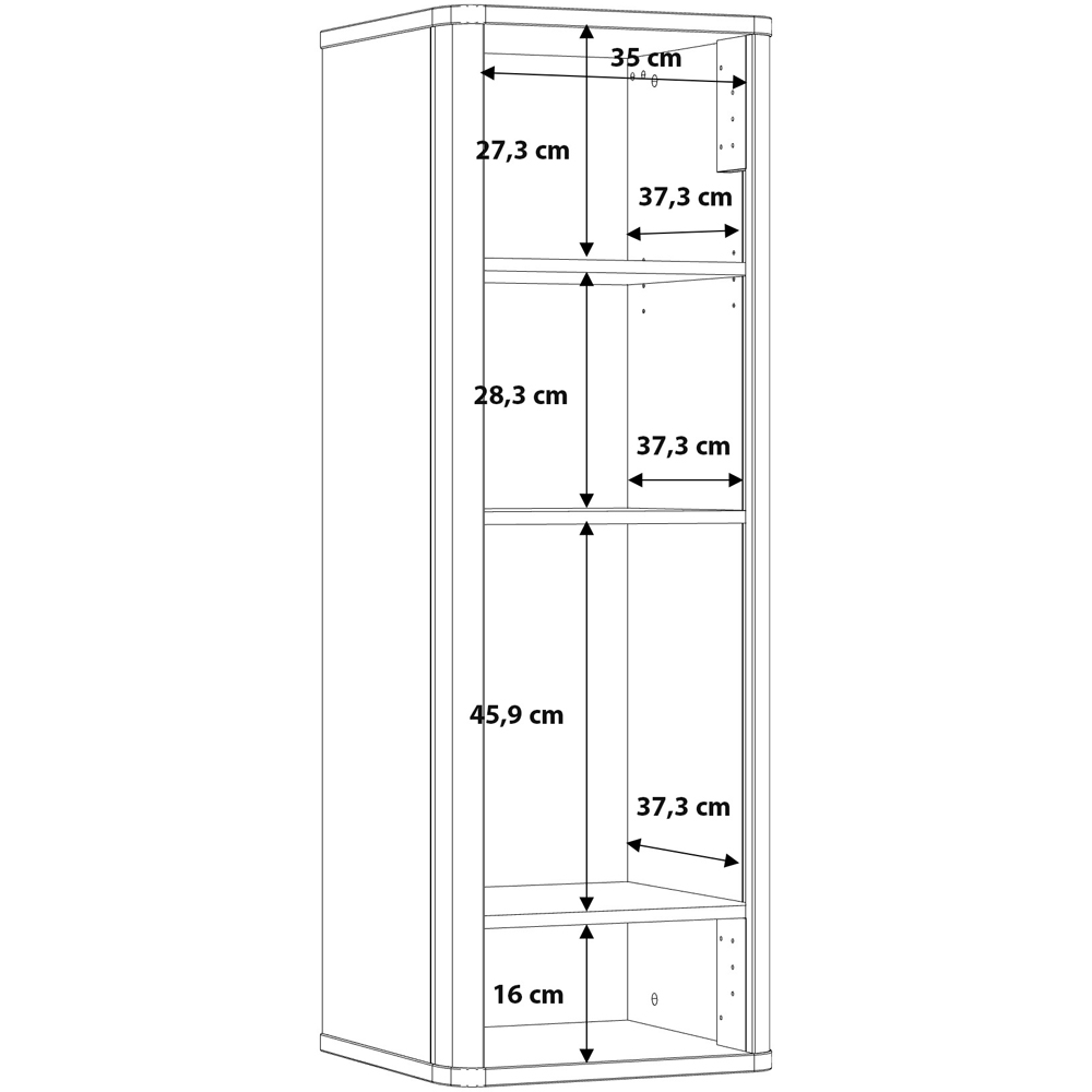 Florence Klara Single Door Grey and Oak Glass Display Cabinet with LED Lighting Image 9