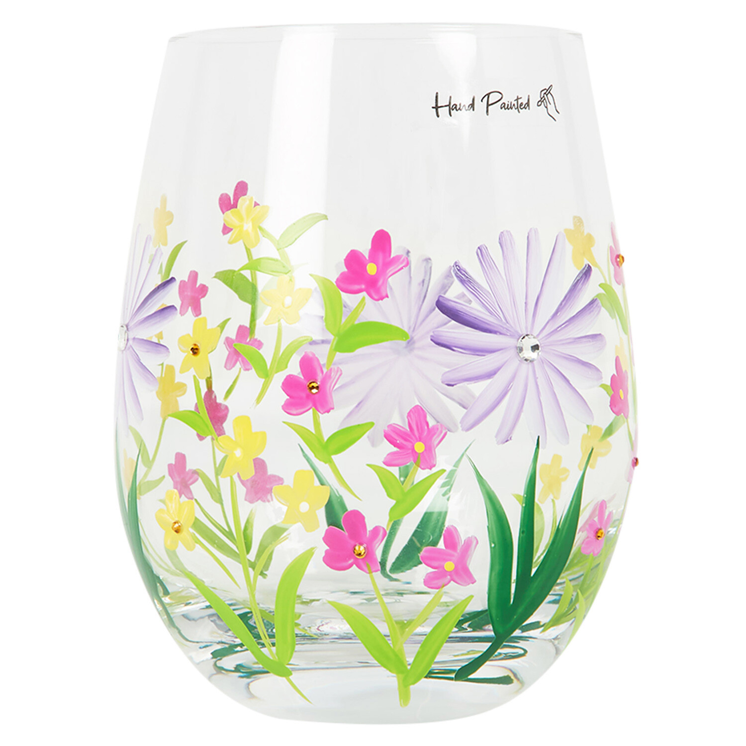 Handpainted Wild Flowers Glass - Multicolour Image 2