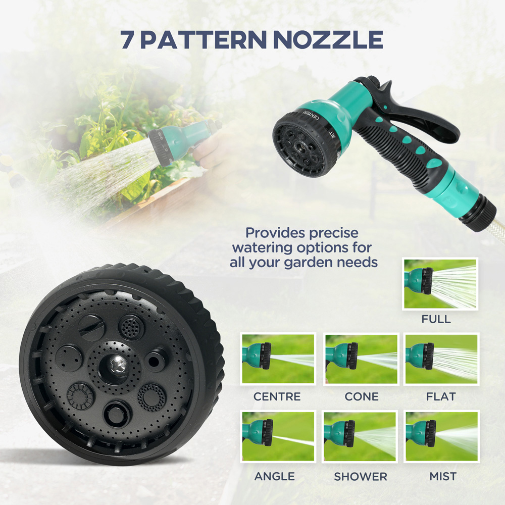 Outsunny Green Retractable Hose Reel Wall Mounted with Lock 30m Image 5