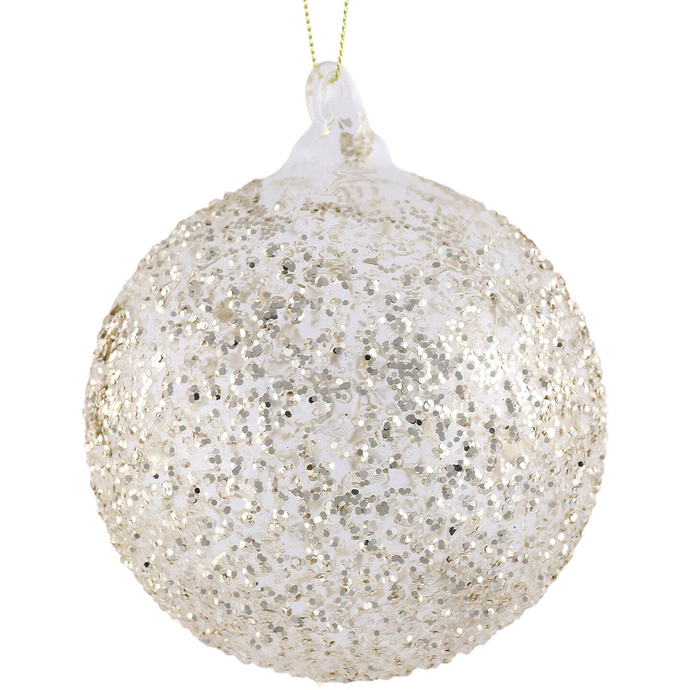 Clear Champagne Glitter Bauble - Champagne Image 3