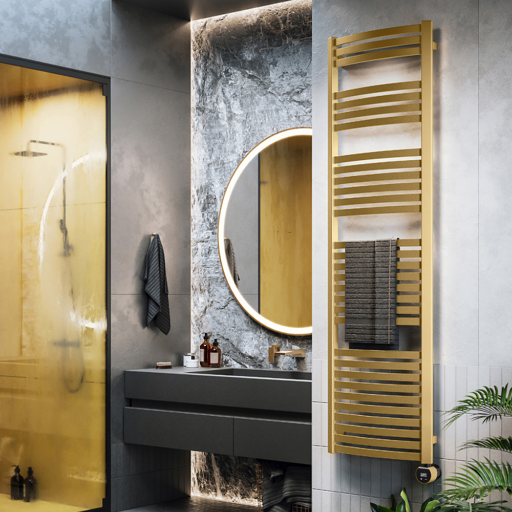 Terma Dexter E Brass Electric Towel Rail 1760 x 500mm Image 2