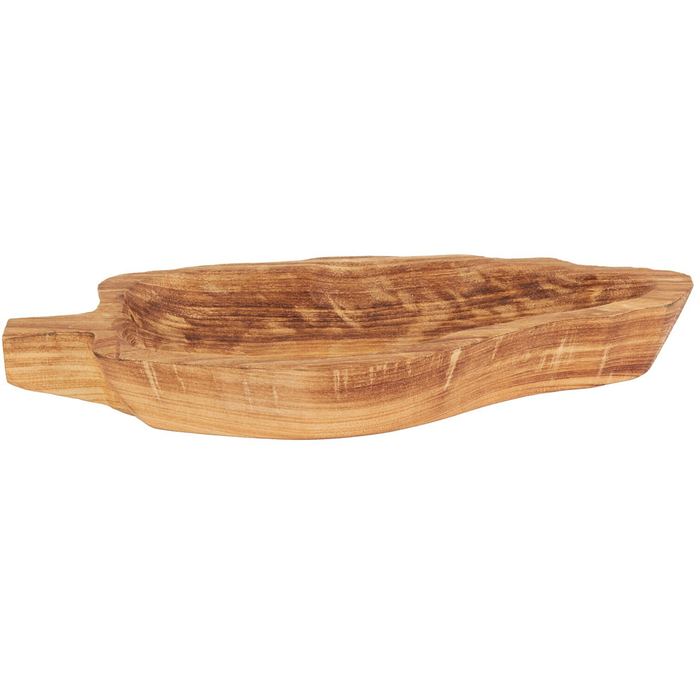 Wooden Leaf-Shaped Tray Brown Image 2