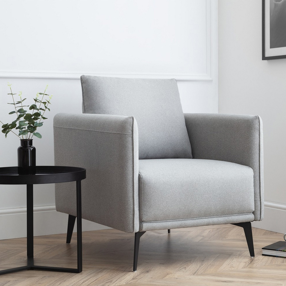 Julian Bowen Rohe Light Grey Armchair Image 4