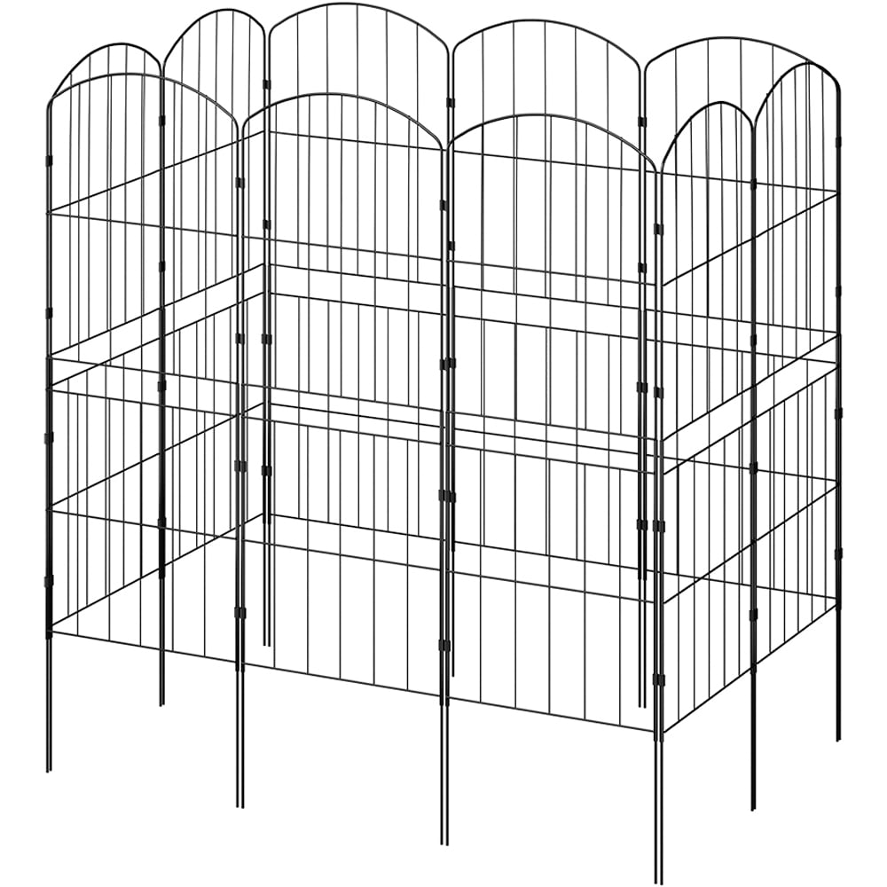 Living and Home 3.1 x 1ft 10 Pack Metal Garden Edging Fence Panel Image 3