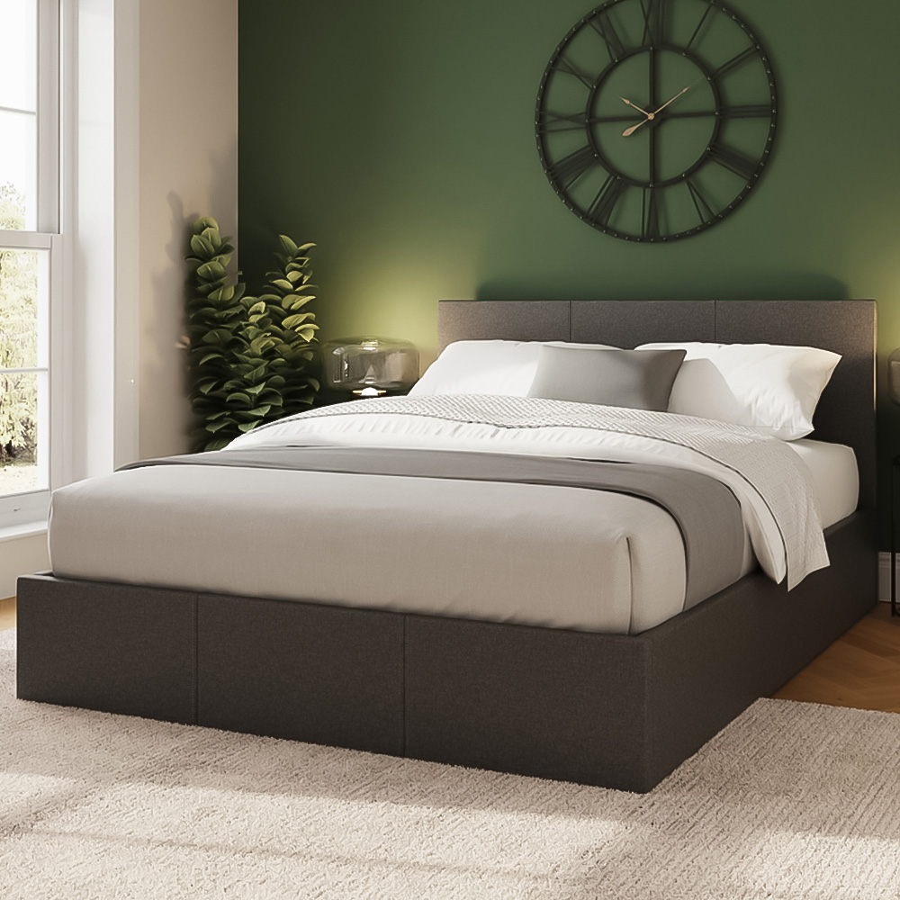 GFW Double Grey End Lift Ottoman Bed Image 1