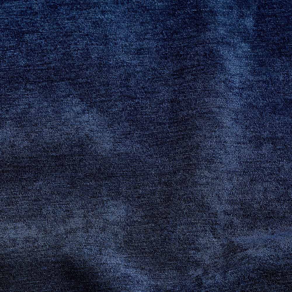 Alan Symonds Blue Chenille Blackout Pencil Pleat Curtains 117cm x 229cm Image 5