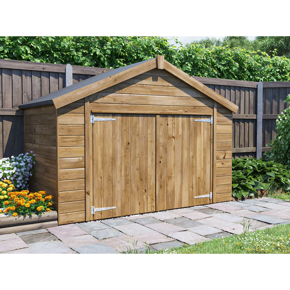 Dunster House Overlord 8 x 4ft Brown Superfelt Apex Modular Bike Shed Image 3
