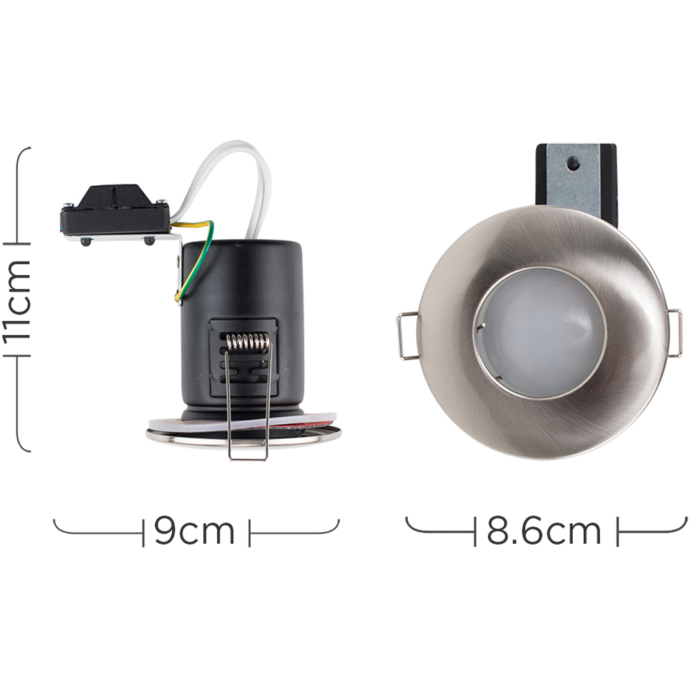 ValueLights Brushed Chrome Warm White LED Ceiling Downlight 4 Pack Image 5