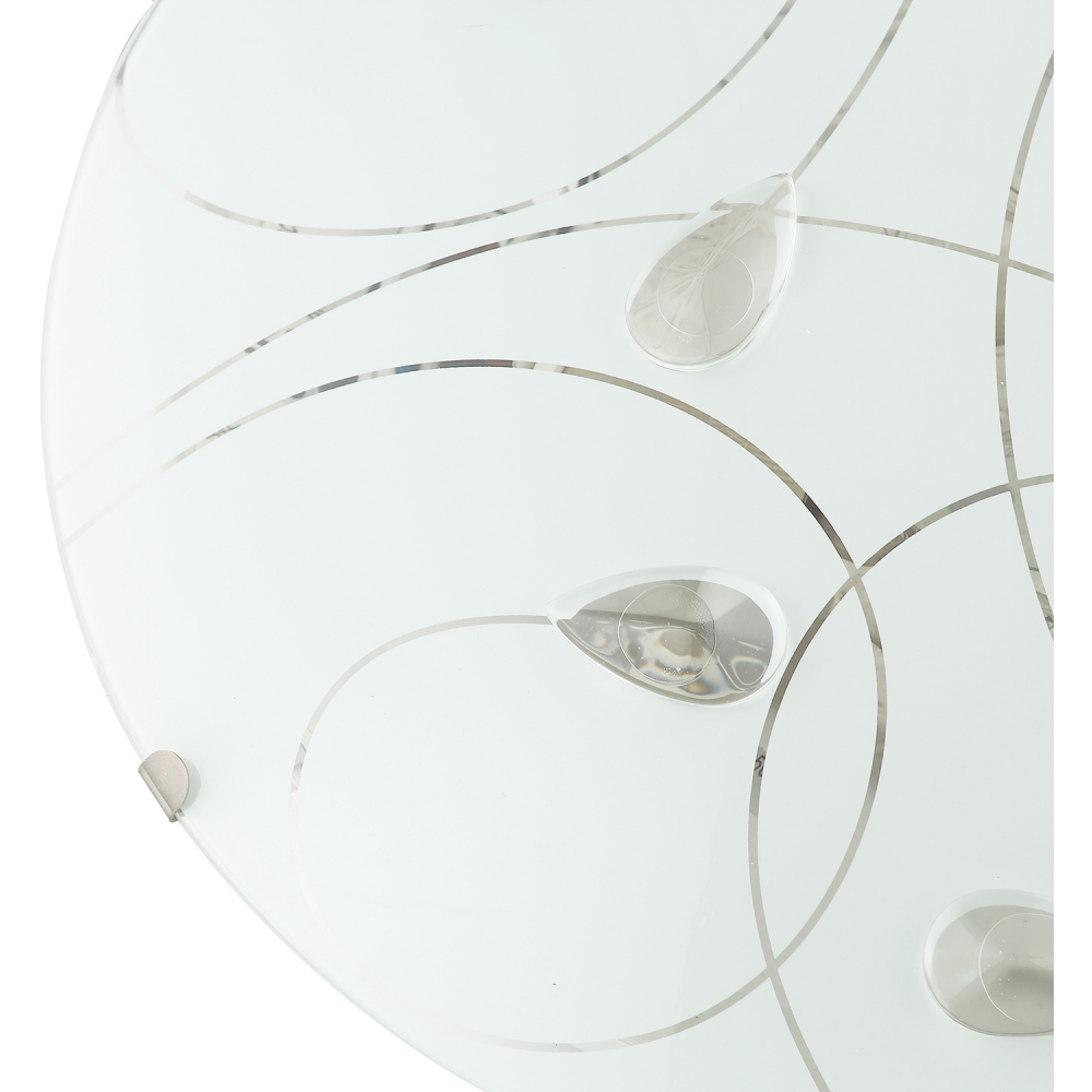 Happy Homewares Opal White Glass Flush Ceiling Light with Crystal Drops Image 5