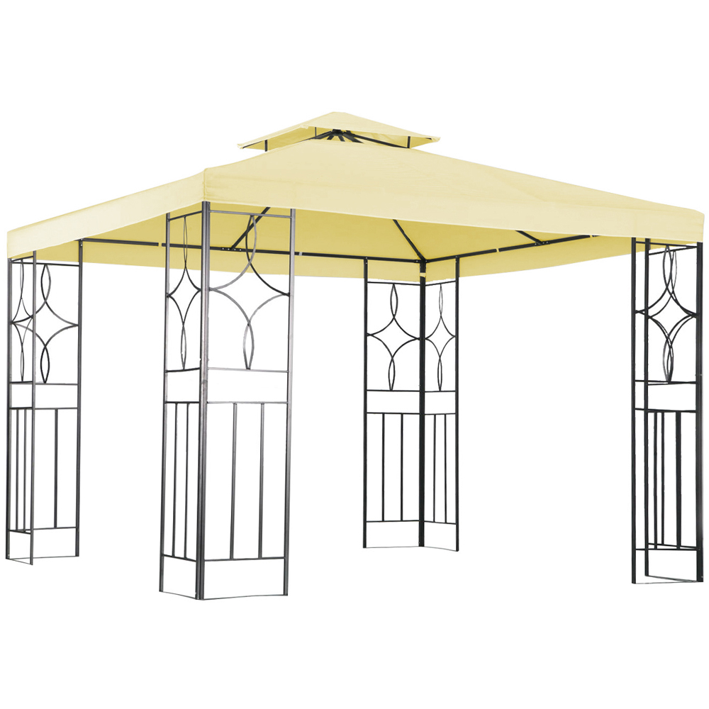 Charles Bentley 3 x 3m Cream Steel Art Luxury Gazebo Image 2