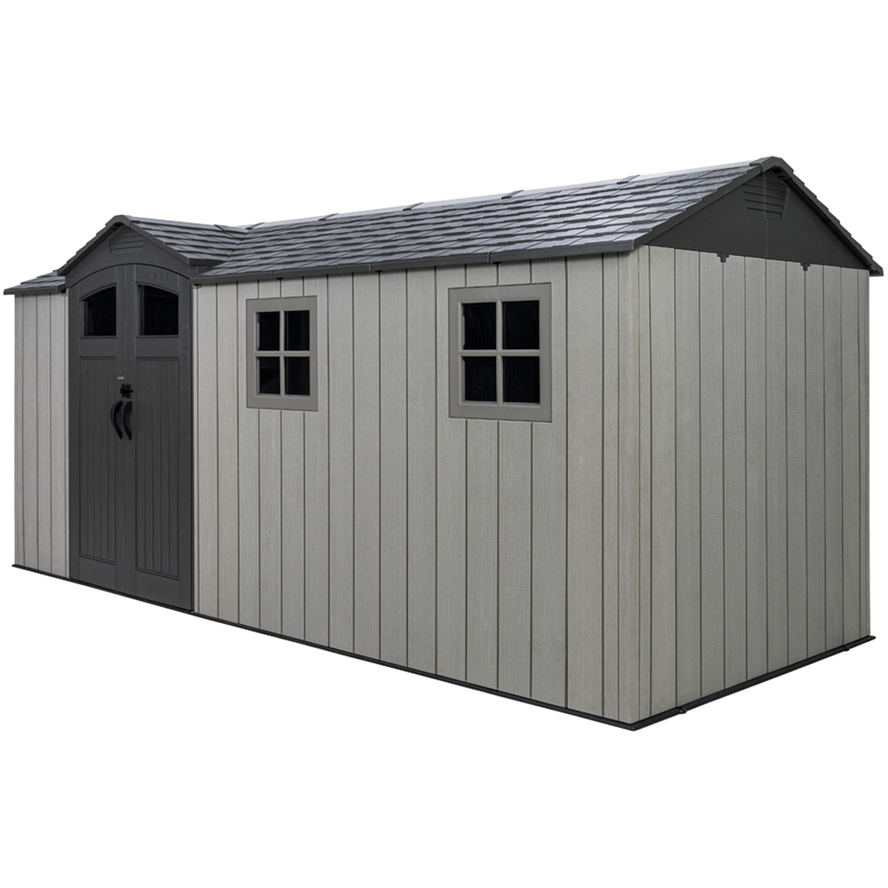 Lifetime Products 16.5 x 7ft Grey Side Entry Outdoor Storage Shed Image 4