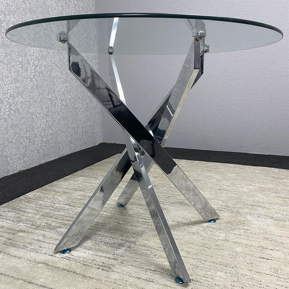 Kosy Koala Maya ZBW 4 Seater Round Glass Dining Set Black and White Image 2