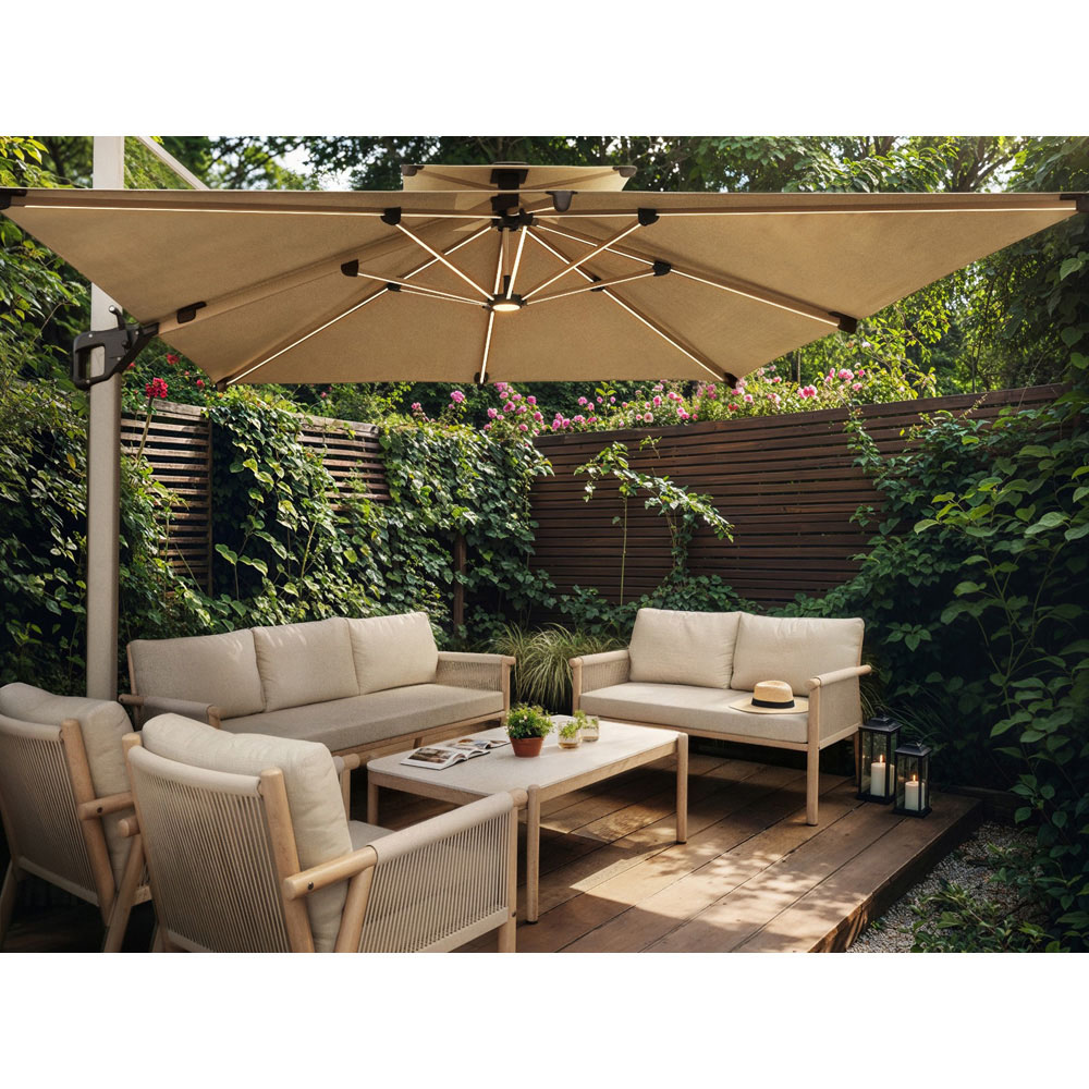 SOLACE+CO Soleil Solar LED Garden Parasol Image 6