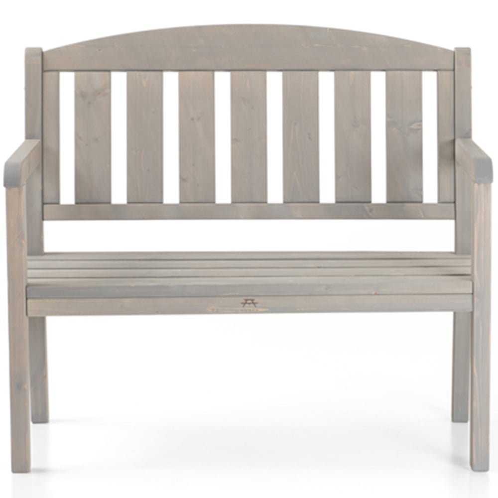 AMATA Ungurs 2 Seater Grey Wooden Garden Bench Image 3