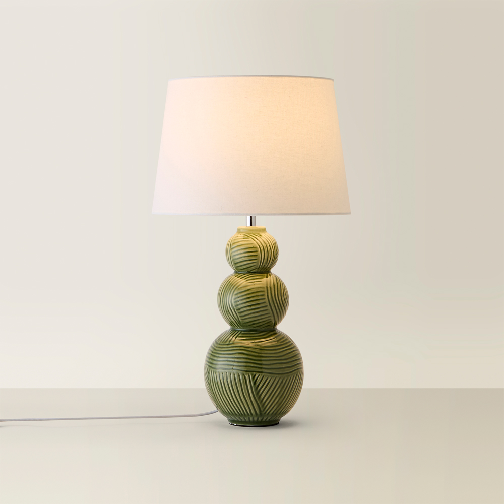 ValueLights Mia Green and White Shade Ceramic LED Table Lamp Image 5