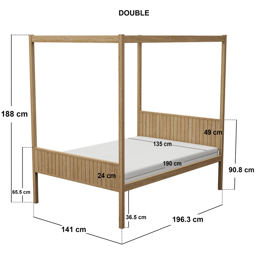 Flair Maddy Double Natural 4 Poster Bed Image 6