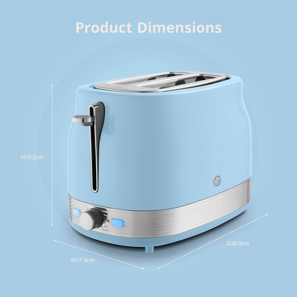 Swan Retro Revive Blue 2 Slice Toaster Image 9