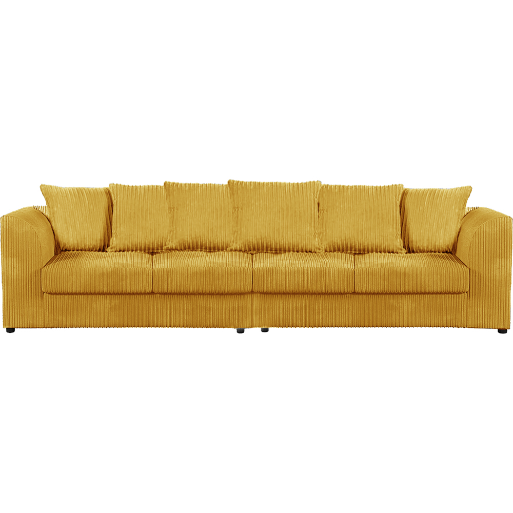 Luxor 4 Seater Mustard Jumbo Cord Scatter Back Sofa Image 2